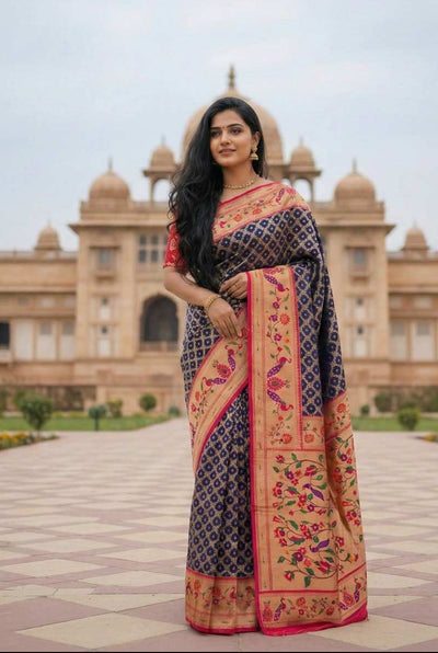 Vintage Banarasi Paithani Pattu Saree