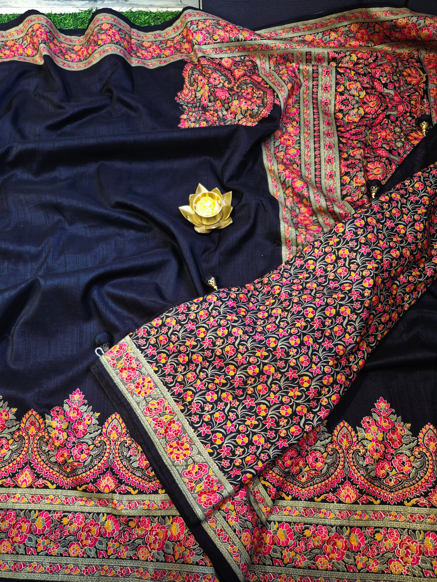 Premium Tussar dupion Silk sarees with beautiful tanjore Prints