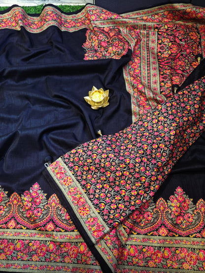 Premium Tussar dupion Silk sarees with beautiful tanjore Prints