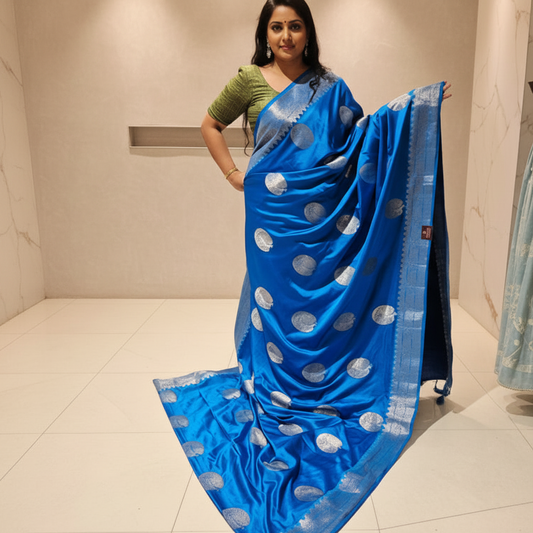 Premium Mashru Crepe Silk saree with grand weaving