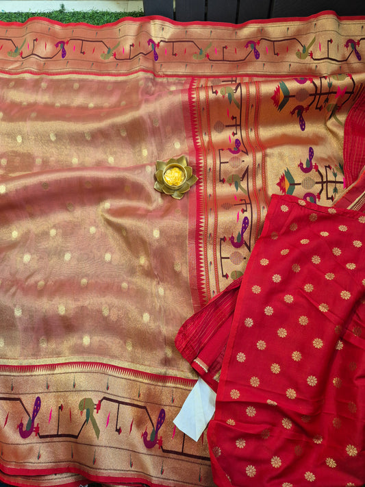 Pure tissue paithani weaving saree
