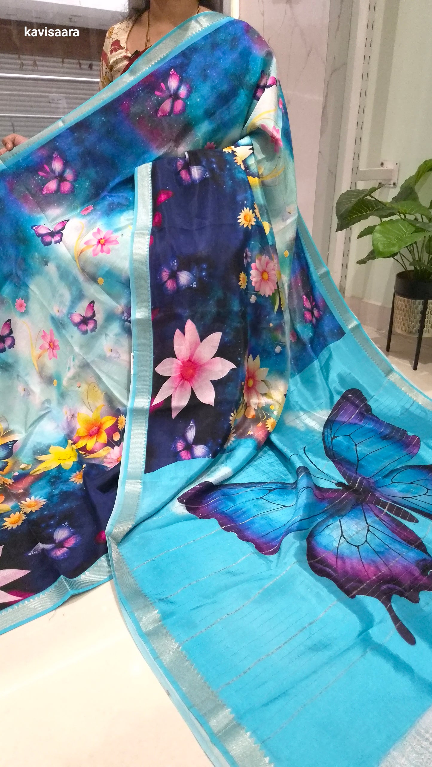 Pure handloom Mangalagiri digital print sarees