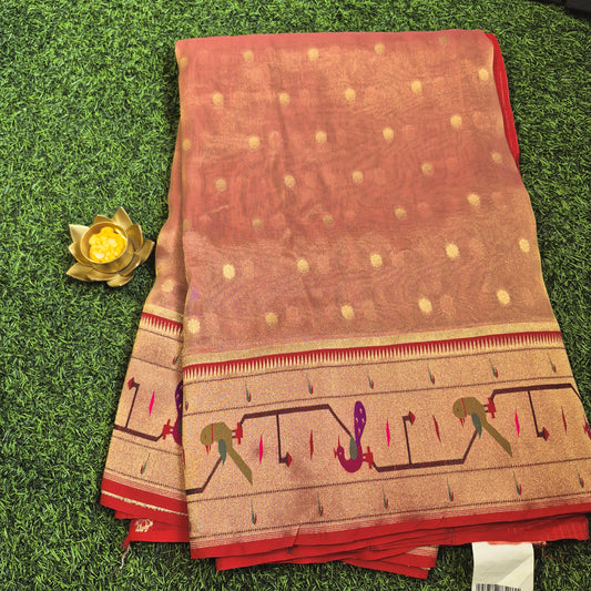 Pure tissue paithani weaving saree