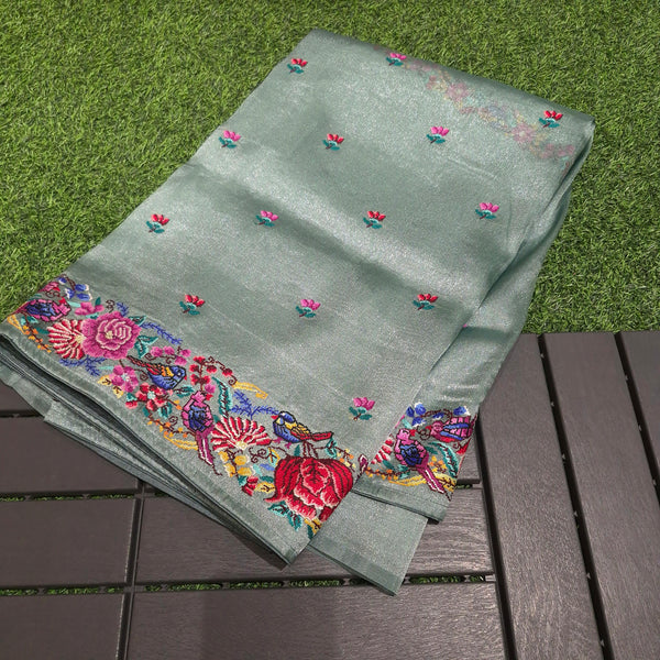 Exclusive Partywear Tissue Georgette Saree with Pitet Point work