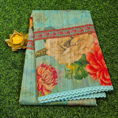 Pure Handloom Maheswari Silk with allover embroidery work