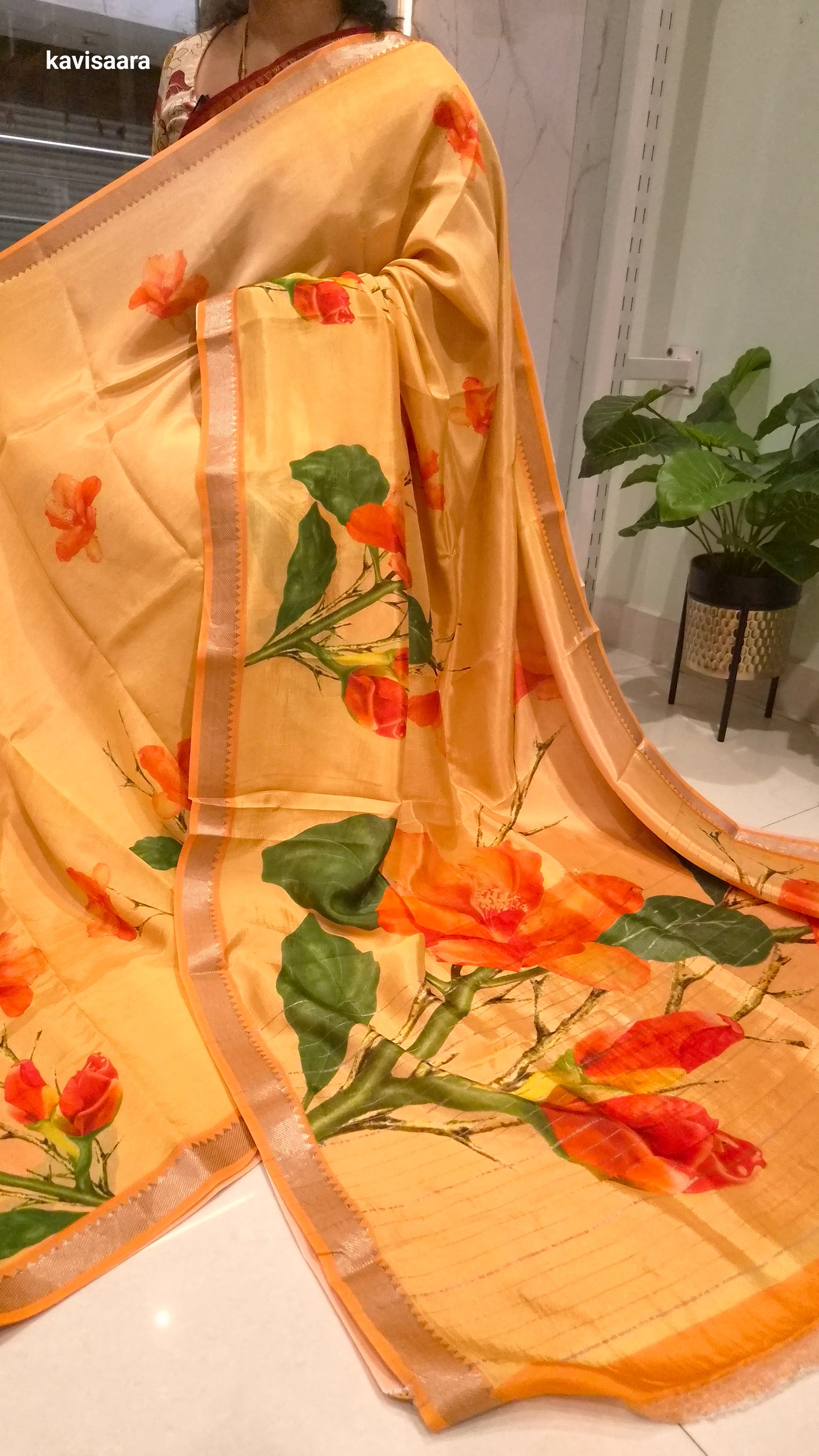 Pure handloom Mangalagiri digital print sarees