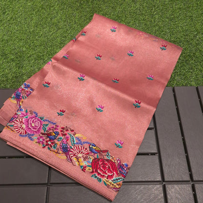 Exclusive Partywear Tissue Georgette Saree with Pitet Point work
