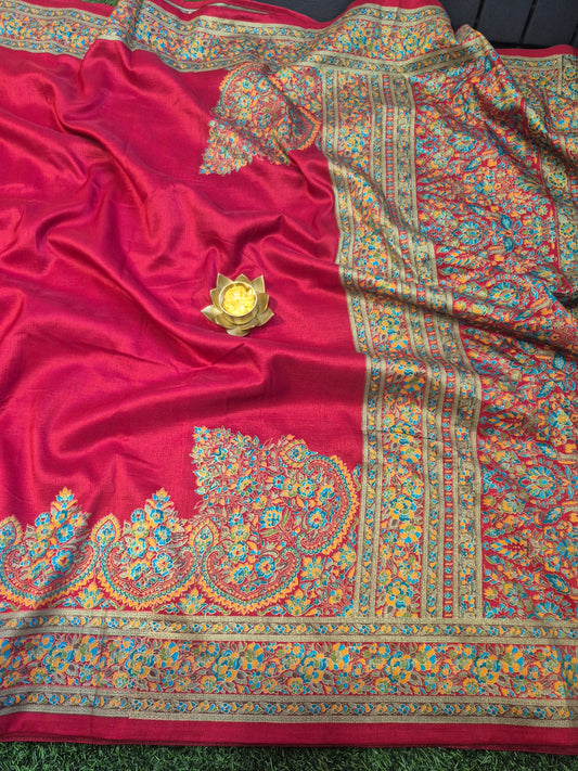 Premium Tussar dupion Silk sarees with beautiful tanjore Prints