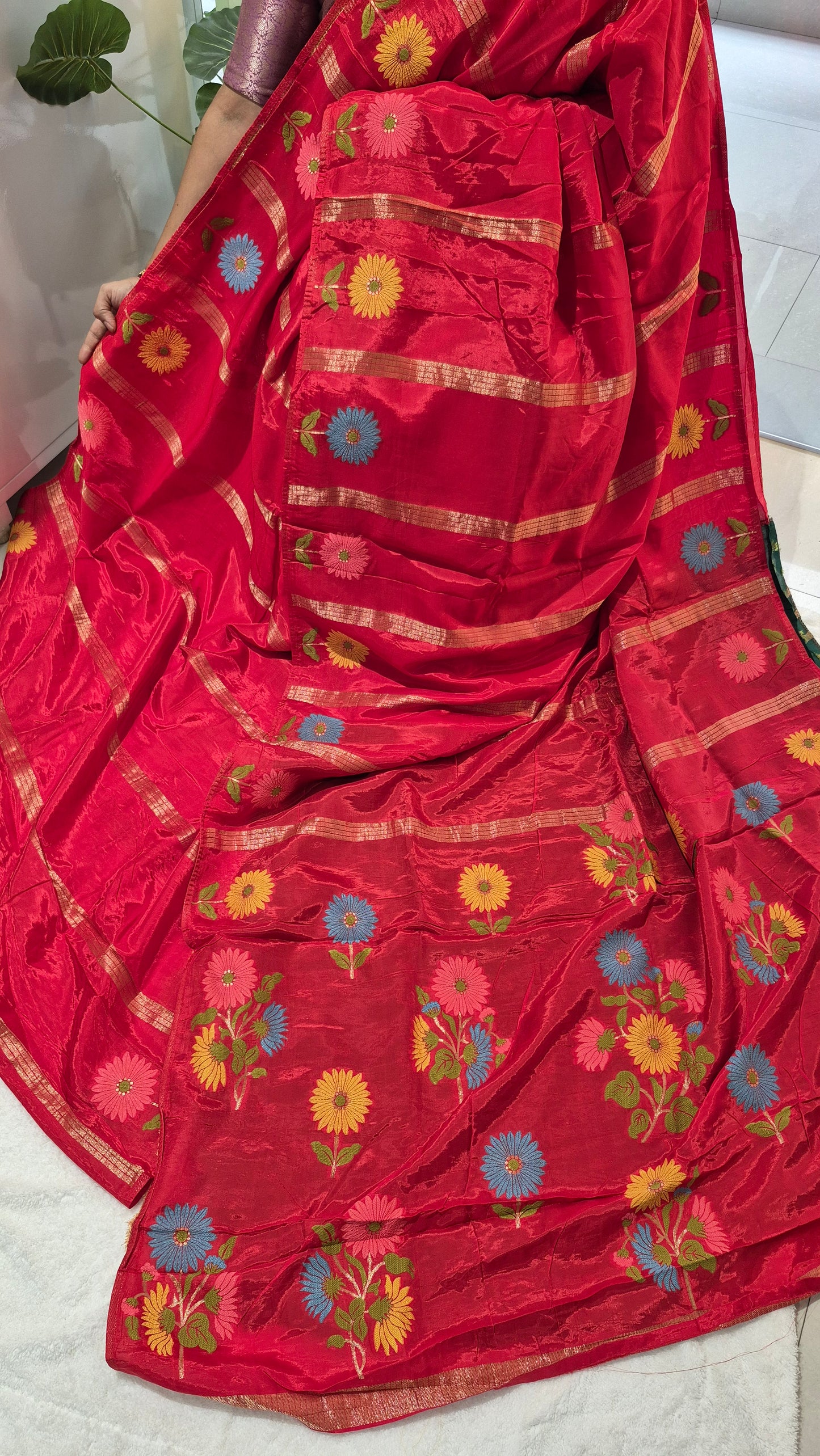 Premium quality soft Munga Crepe Silk saree