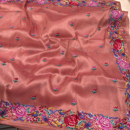 Exclusive Partywear Tissue Georgette Saree with Pitet Point work